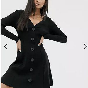 ASOS Black Ribbed Dress Size 10 Like new